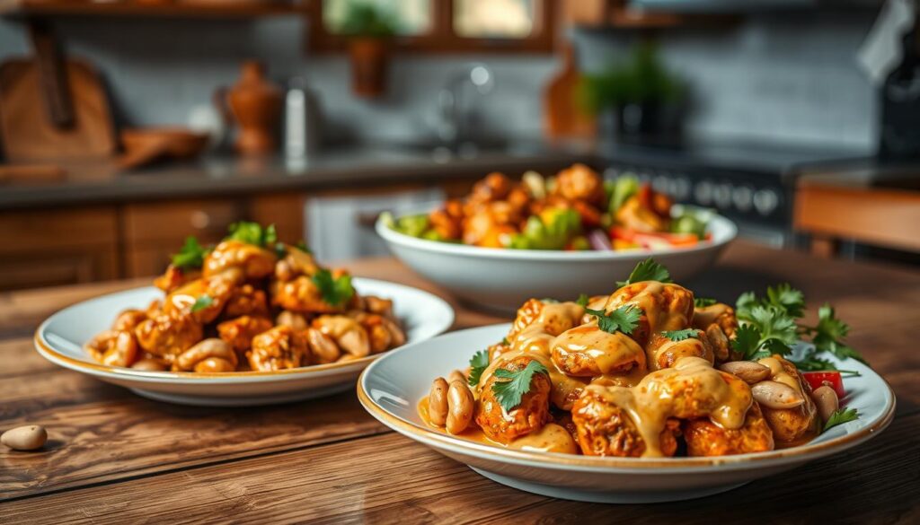 chicken with peanut butter